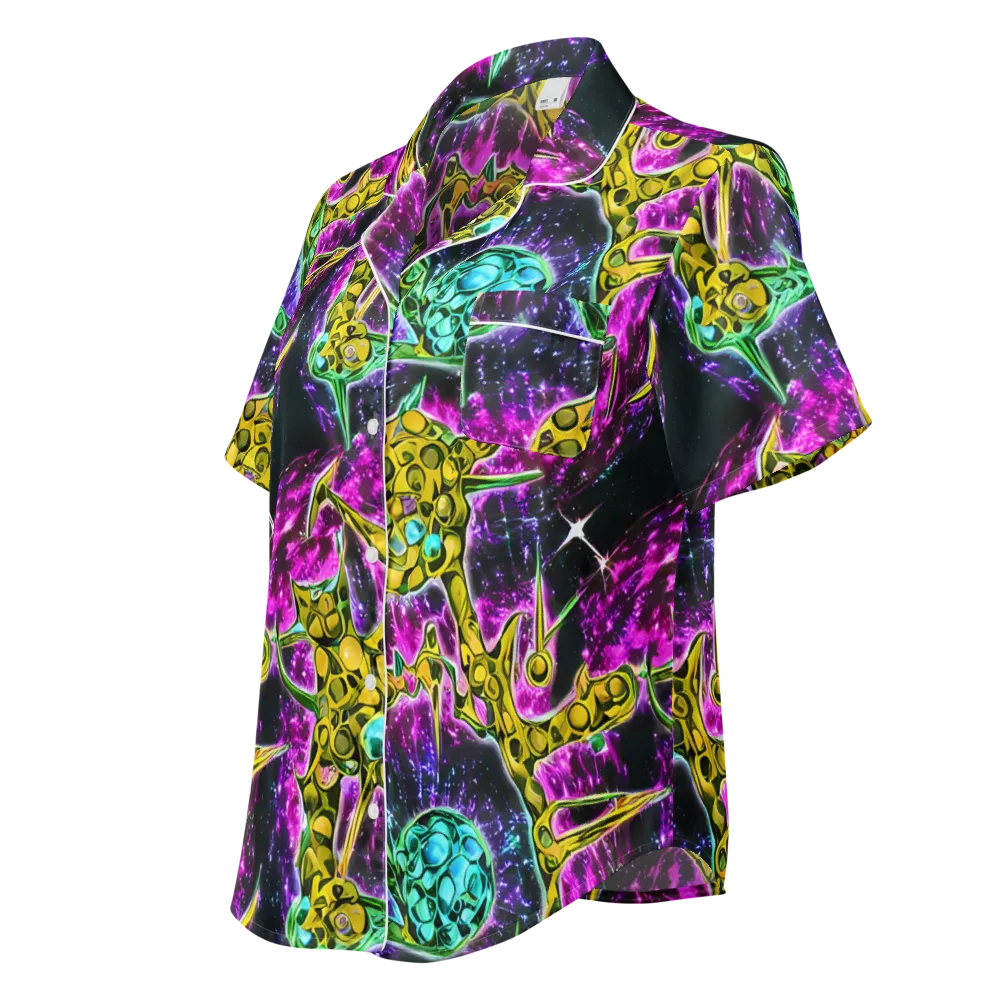Adolf's Aura on Women's Short Sleeve Pajama Top — Left Front
