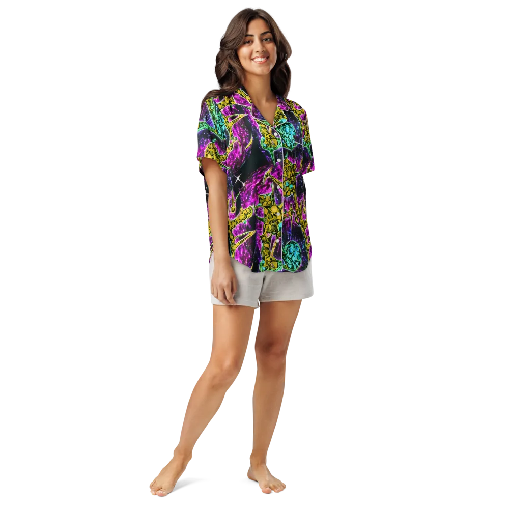 Adolf's Aura on Women's Short Sleeve Pajama Top — Front