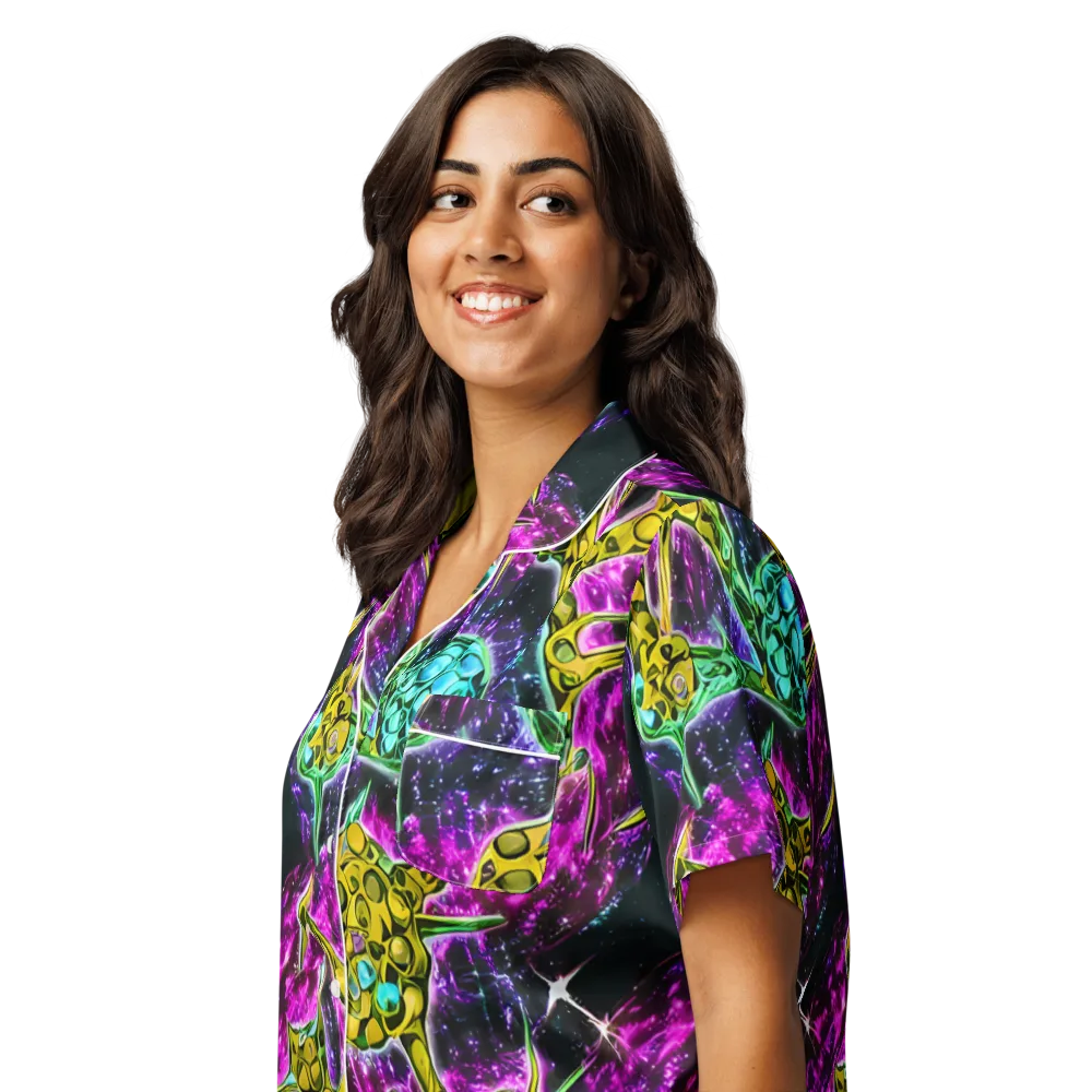 Adolf's Aura on Women's Short Sleeve Pajama Top — Left Front