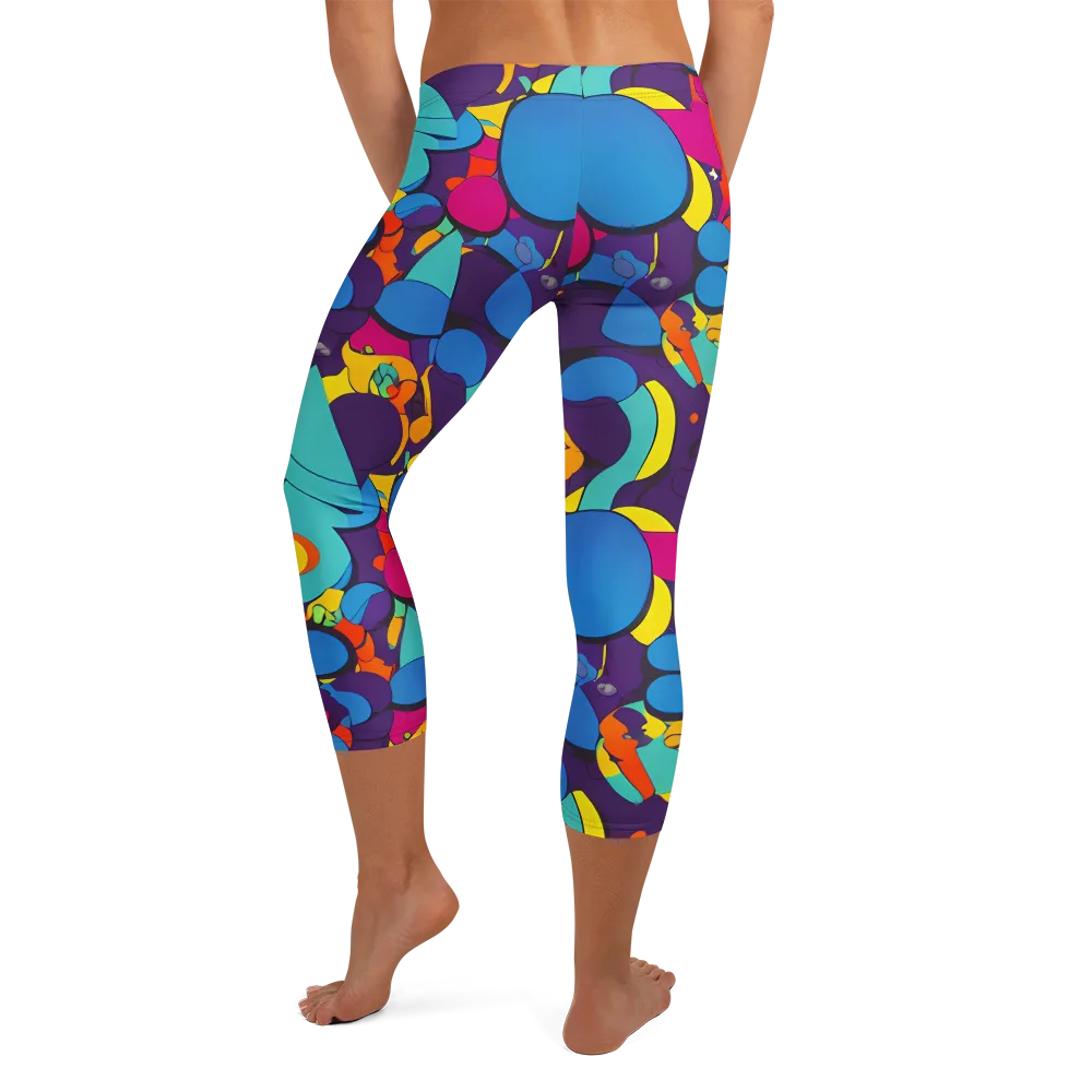 Psychedelic Harmony on Capri Leggings — Back