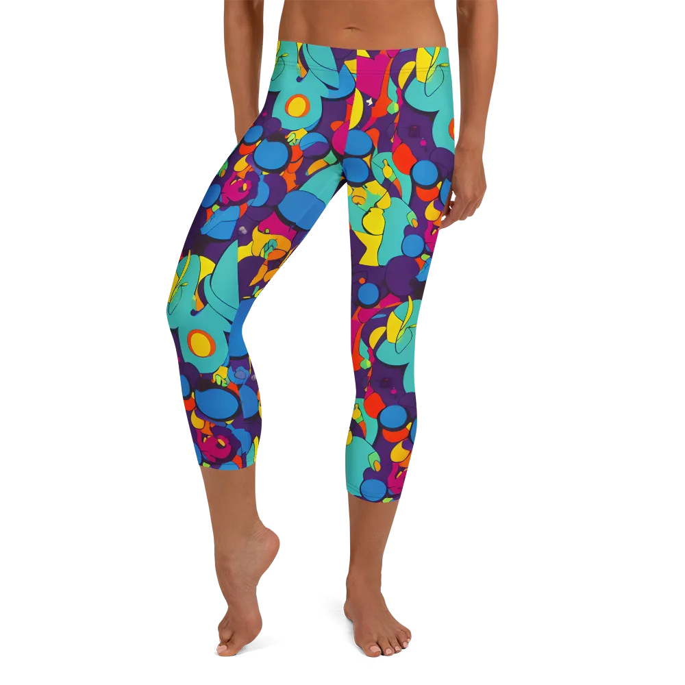 Psychedelic Harmony on Capri Leggings — Front