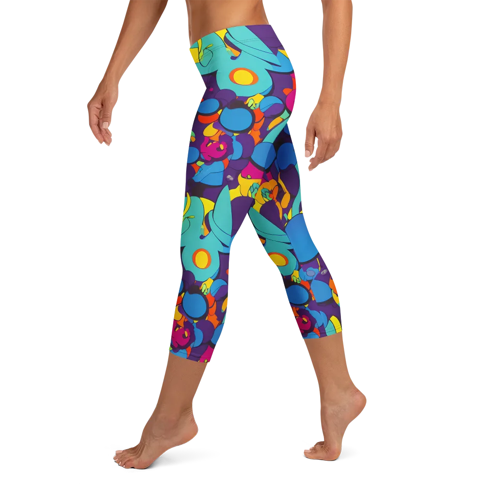 Psychedelic Harmony on Capri Leggings — Left