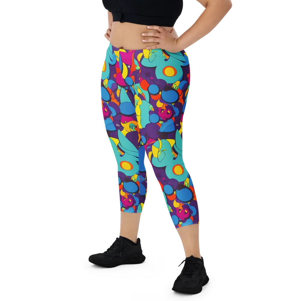 Psychedelic Harmony on Capri Leggings — Front