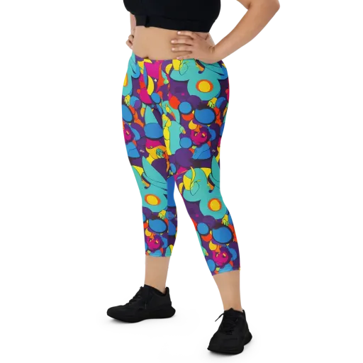 Psychedelic Harmony on a Capri Leggings