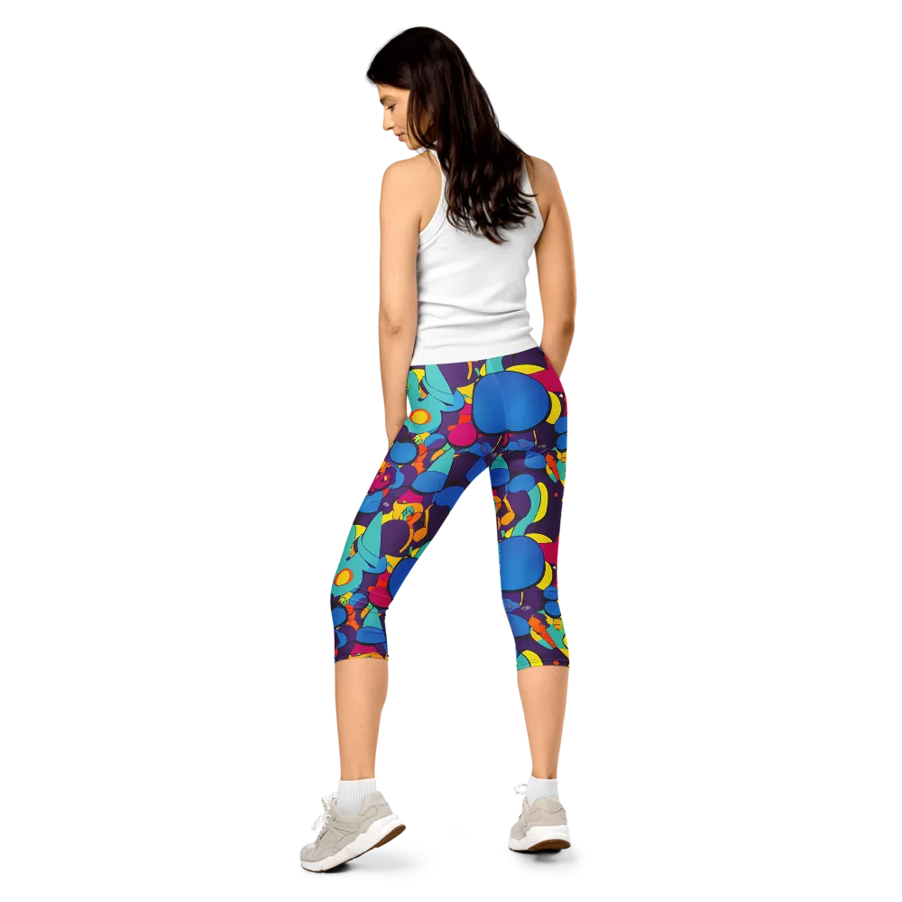 Psychedelic Harmony on Capri Leggings — Back