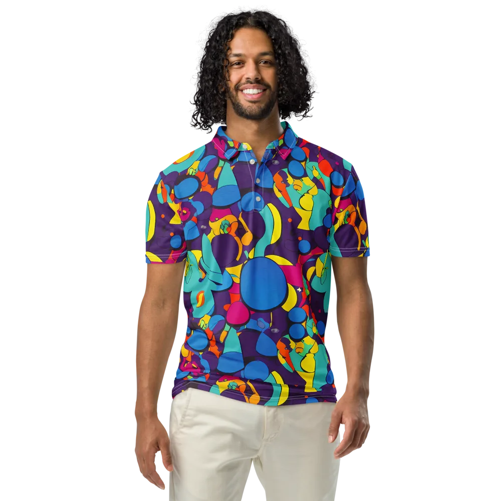 Psychedelic Harmony on Men's Slim Fit Polo Shirt — Front