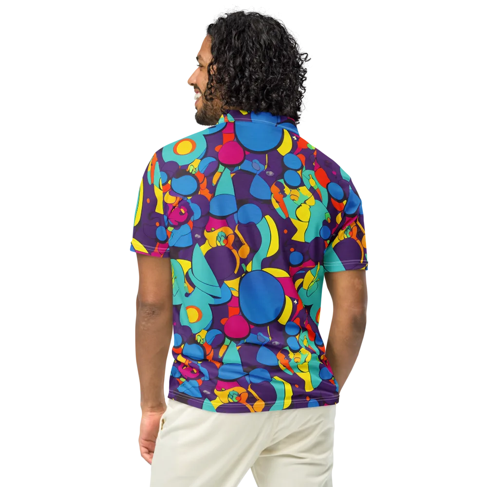 Psychedelic Harmony on Men's Slim Fit Polo Shirt — Back