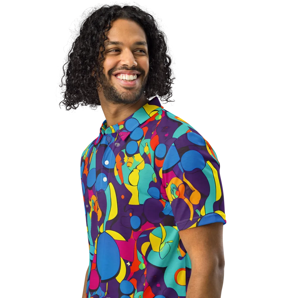 Psychedelic Harmony on Men's Slim Fit Polo Shirt — Left Front