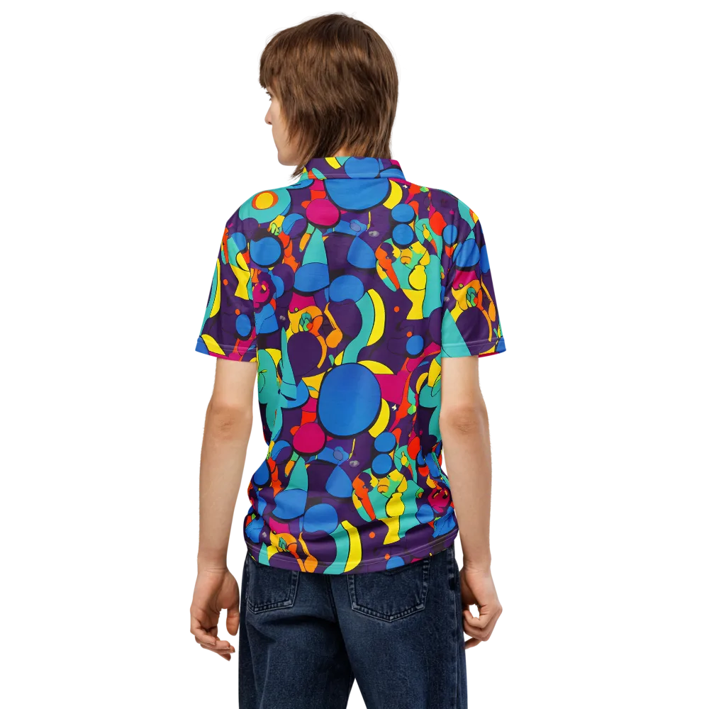 Psychedelic Harmony on Men's Slim Fit Polo Shirt — Back