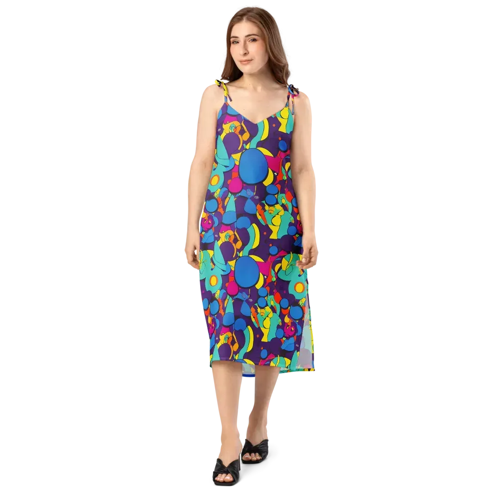 Psychedelic Harmony on Slip Dress — Front