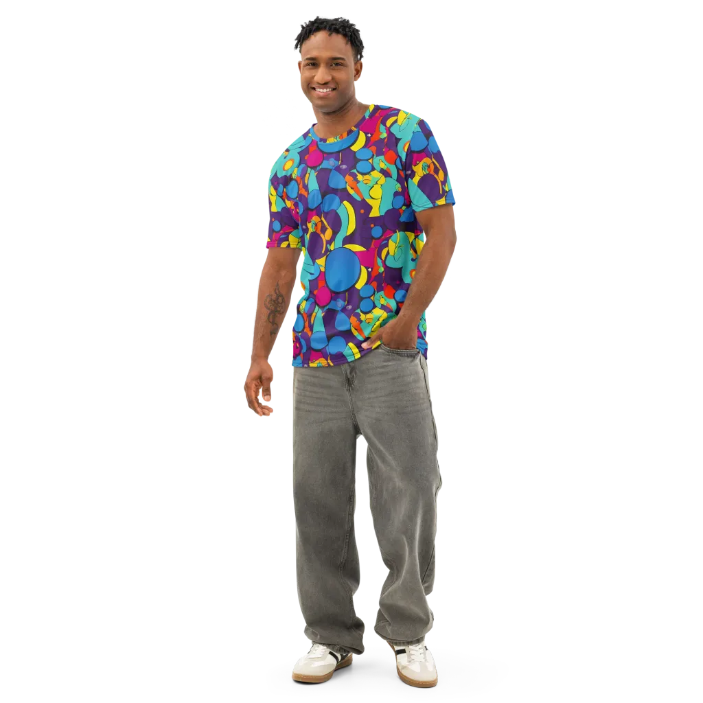Psychedelic Harmony on Men's Cotton Crew Neck T-Shirt — Front