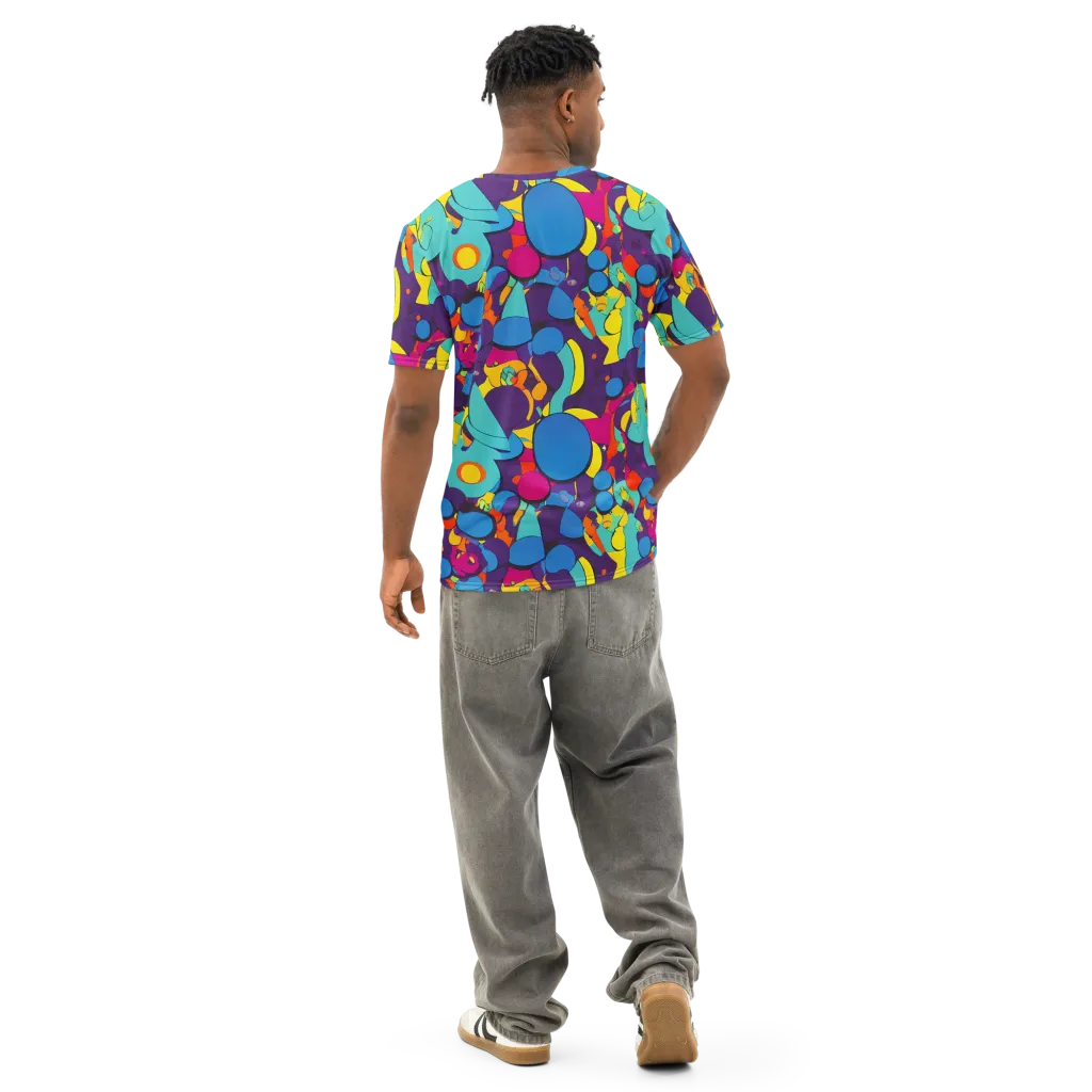 Psychedelic Harmony on Men's Cotton Crew Neck T-Shirt — Back