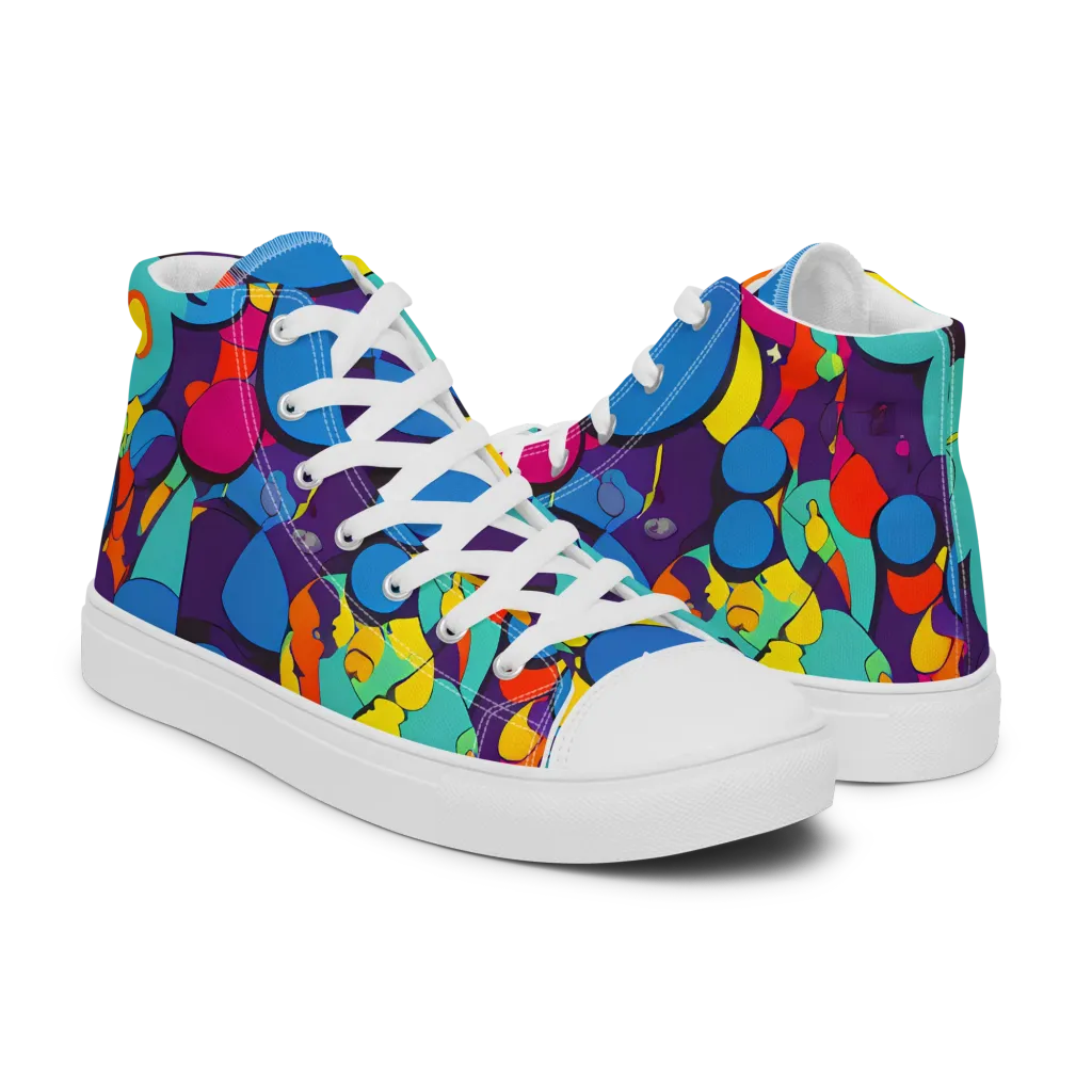 Psychedelic Harmony on Men's High Top Canvas Shoes — Right