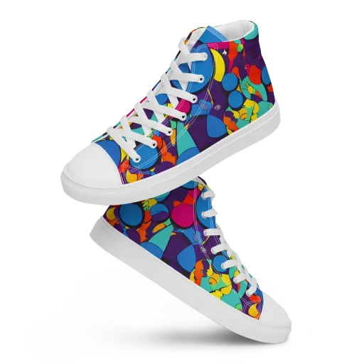 Psychedelic Harmony on a Men's High Top Canvas Shoes