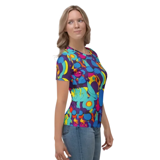 Psychedelic Harmony on a Women's Crew Neck T-Shirt