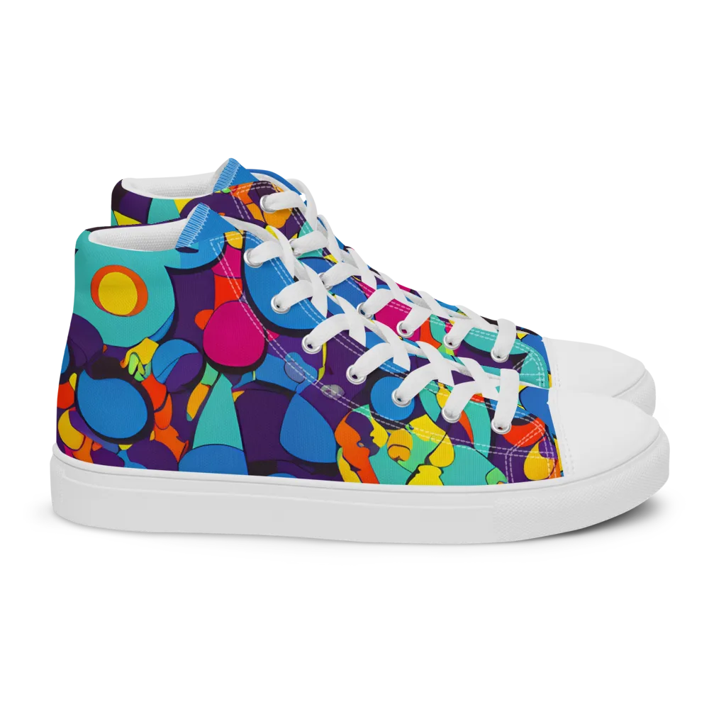 Psychedelic Harmony on Women's High Top Canvas Shoes — Right