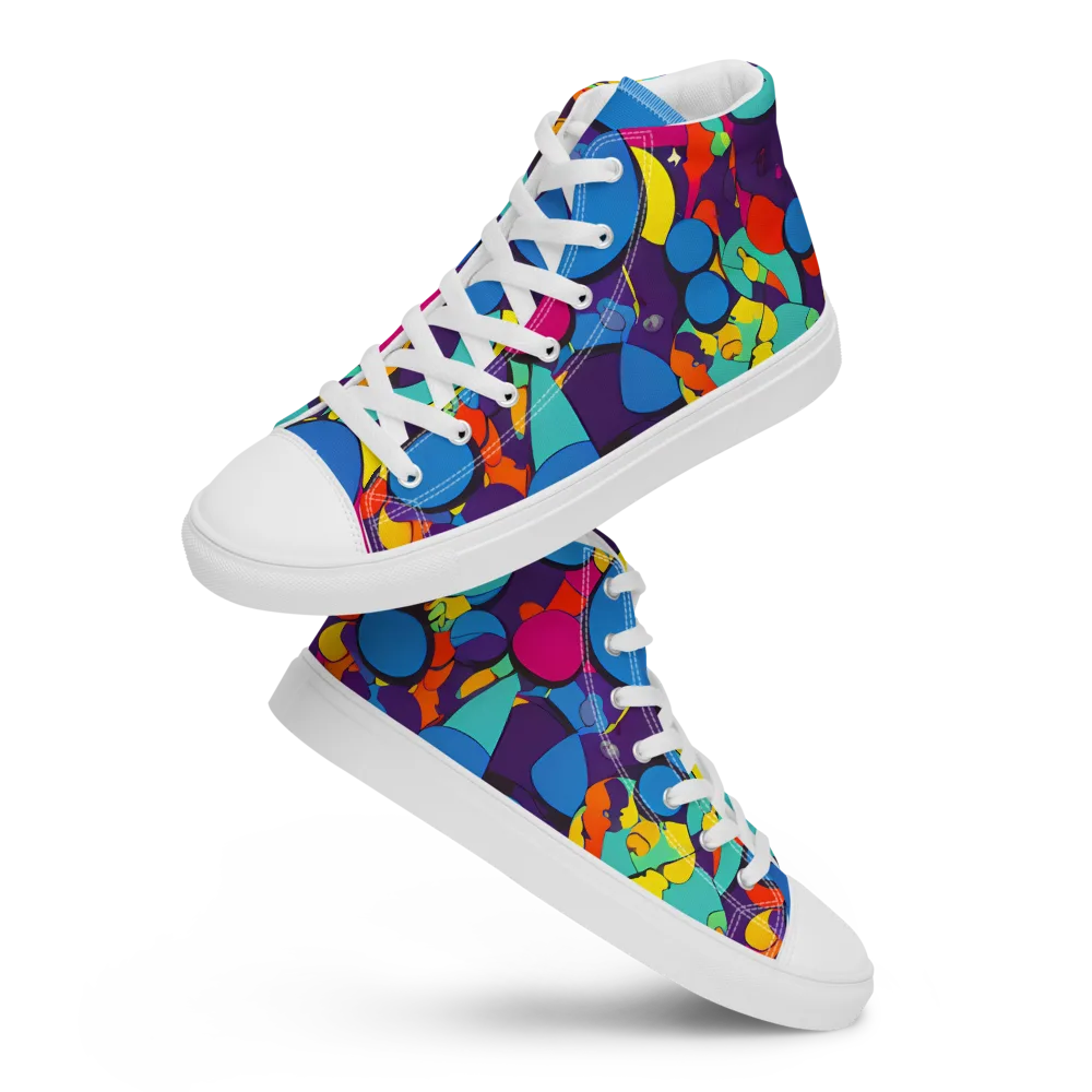 Psychedelic Harmony on Women's High Top Canvas Shoes — Front