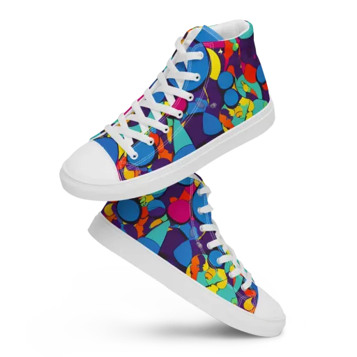 Psychedelic Harmony on a Women's High Top Canvas Shoes