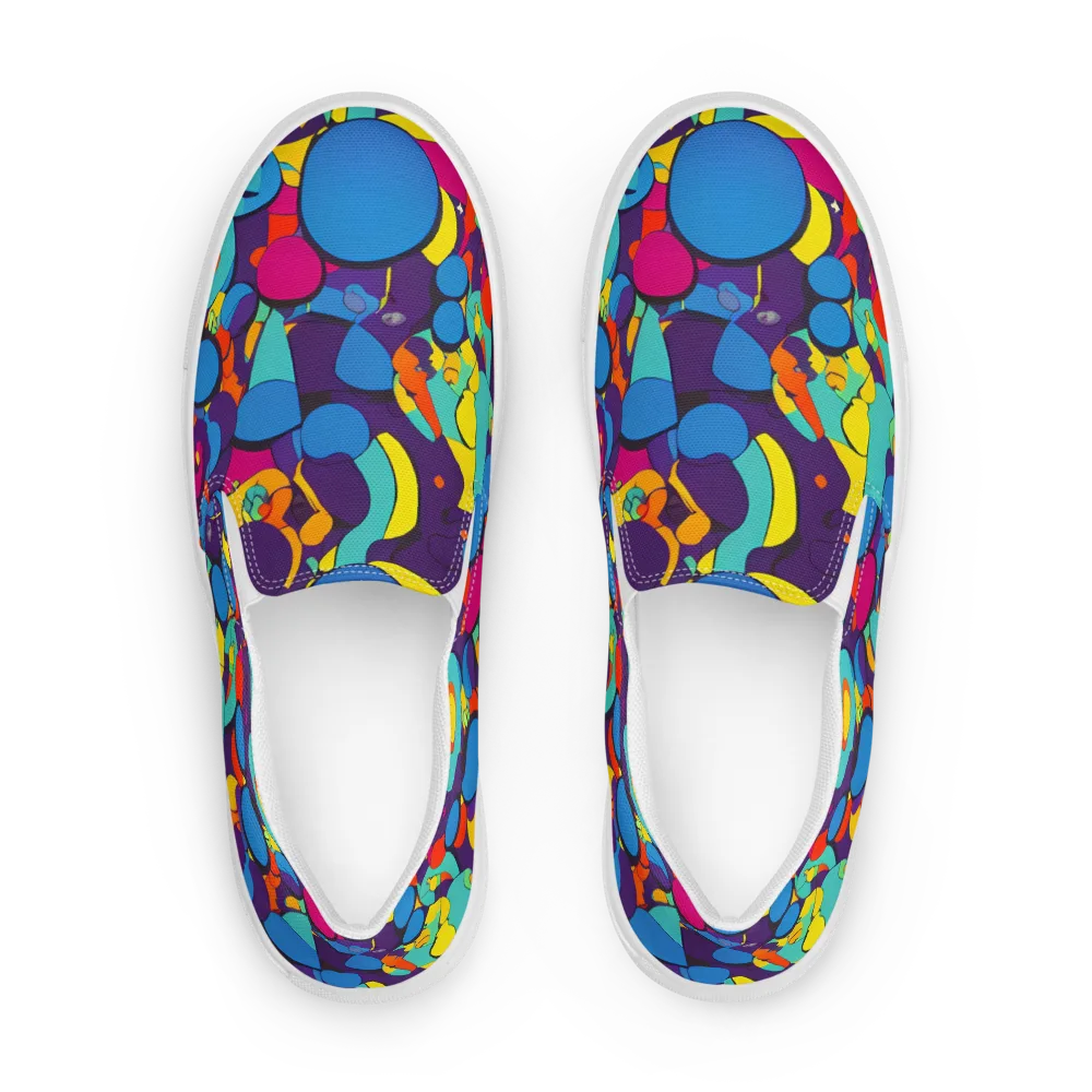 Psychedelic Harmony on Men's Slip-On Canvas Shoes — Front