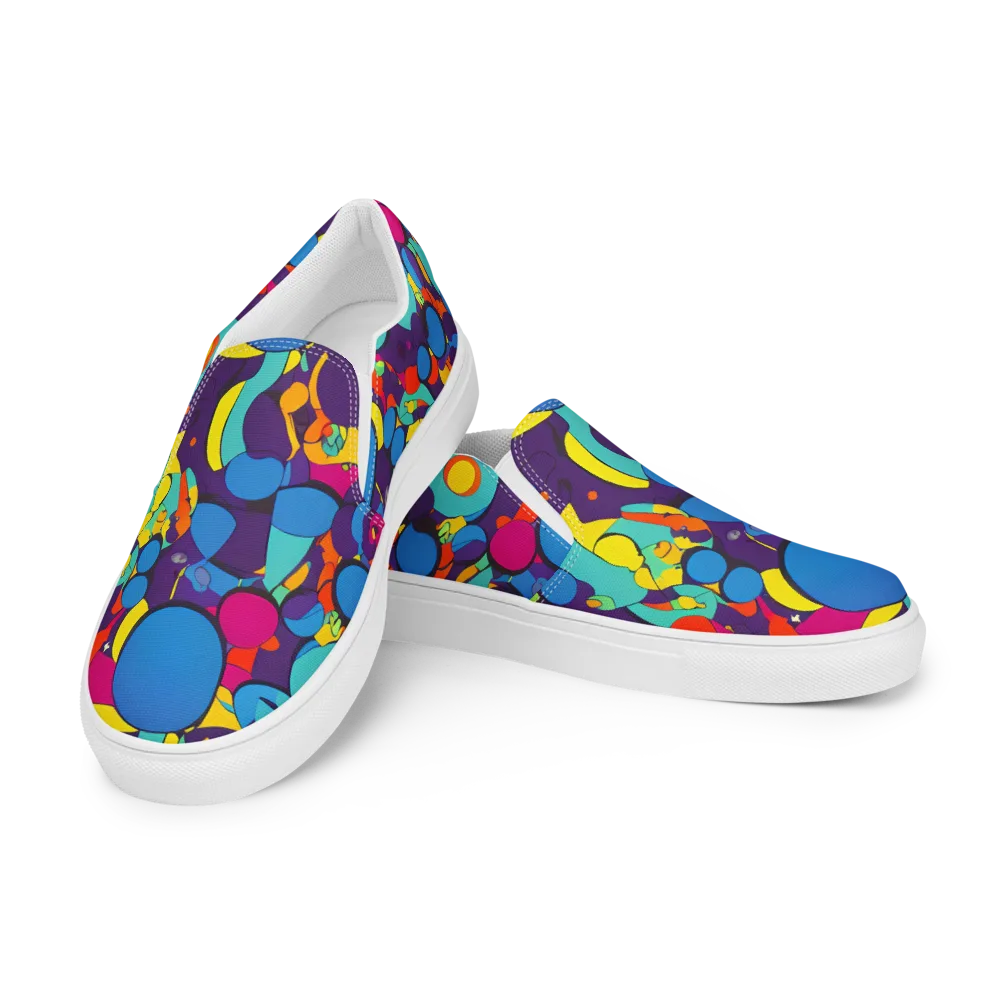 Psychedelic Harmony on Men's Slip-On Canvas Shoes — Left Front