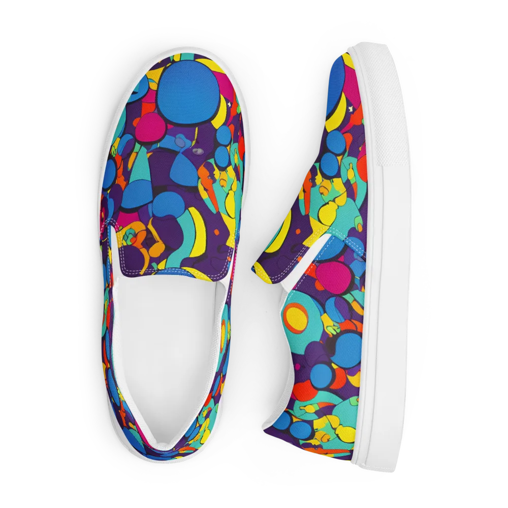 Psychedelic Harmony on Men's Slip-On Canvas Shoes — Front