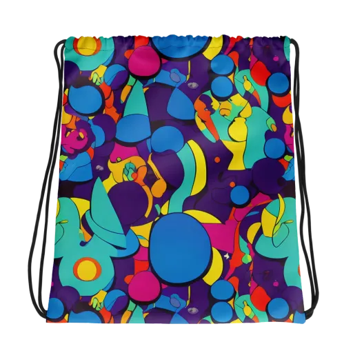 Psychedelic Harmony on a Drawstring Bag