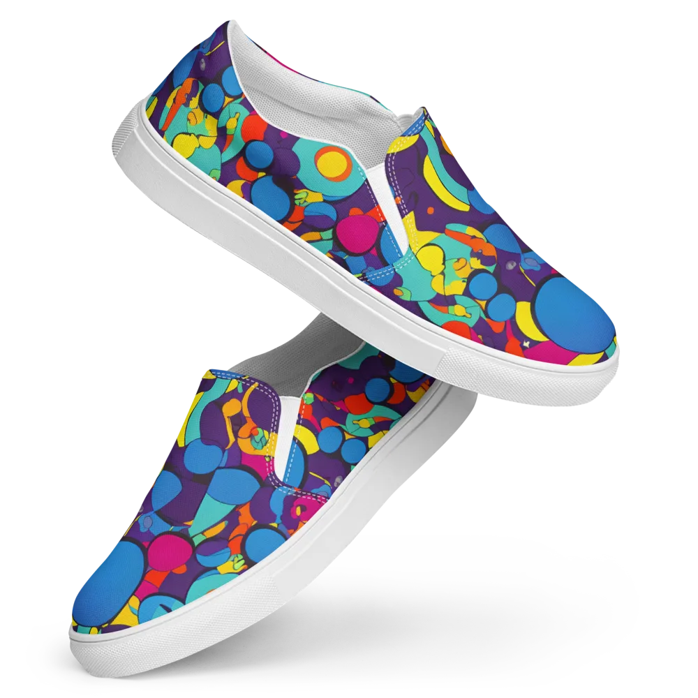 Psychedelic Harmony on Women's Slip-On Canvas Shoes — Front