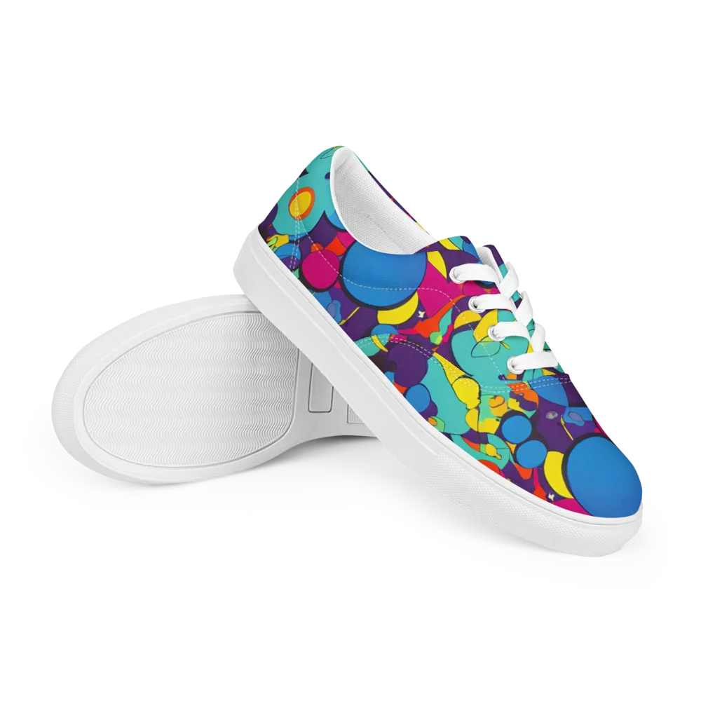 Psychedelic Harmony on Men's Lace-Up Canvas Shoes — Right Front