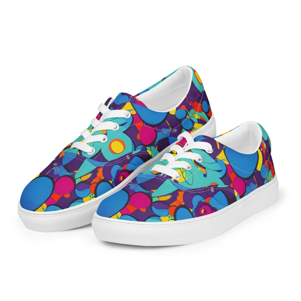Psychedelic Harmony on Men's Lace-Up Canvas Shoes — Left Front