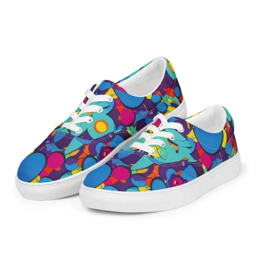 Psychedelic Harmony on a Men's Lace-Up Canvas Shoes