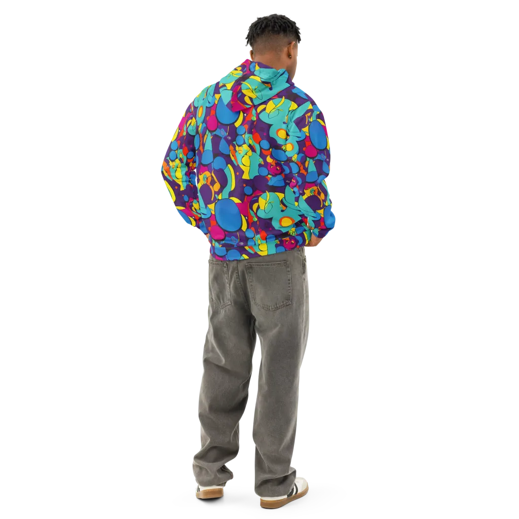 Psychedelic Harmony on Cotton Hoodie — Back