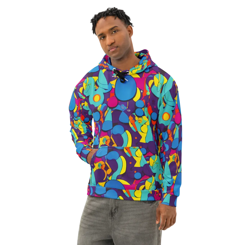 Psychedelic Harmony on Cotton Hoodie — Left Front