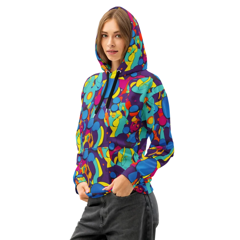 Psychedelic Harmony on Cotton Hoodie — Left Front