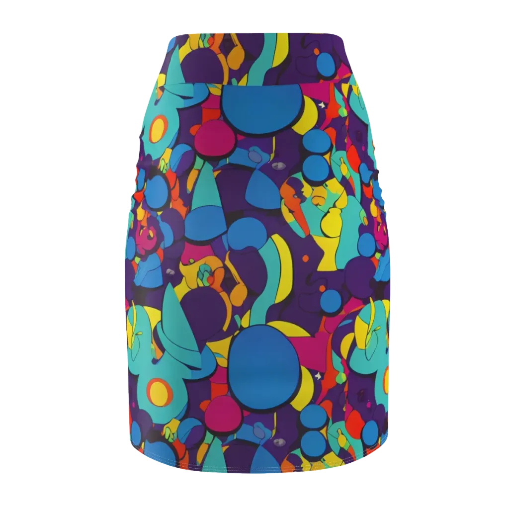Psychedelic Harmony on Pencil Skirt — Back