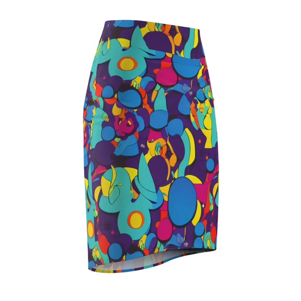 Psychedelic Harmony on Pencil Skirt — Front Side