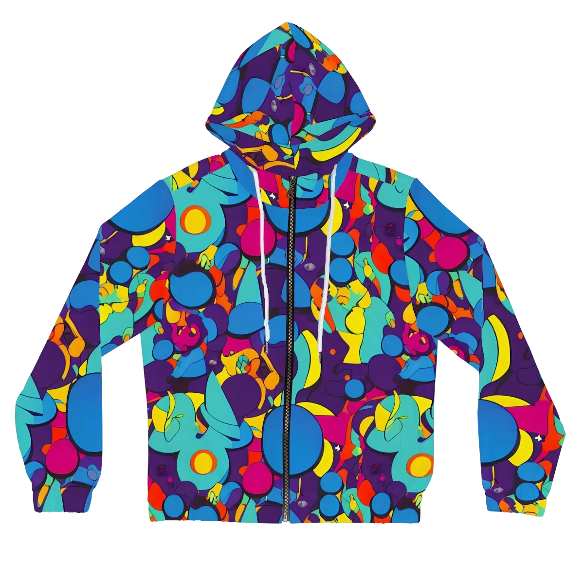 Psychedelic Harmony on Women's Full-Zip Hoodie — Front