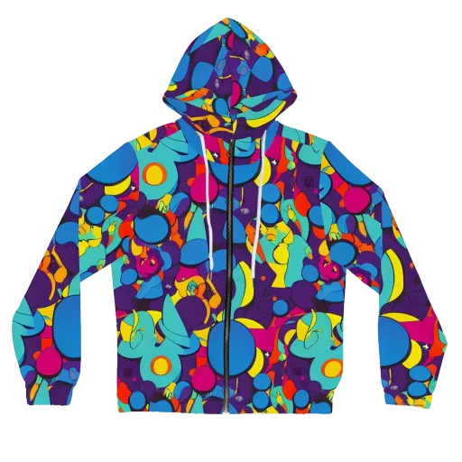 Psychedelic Harmony on a Women's Full-Zip Hoodie