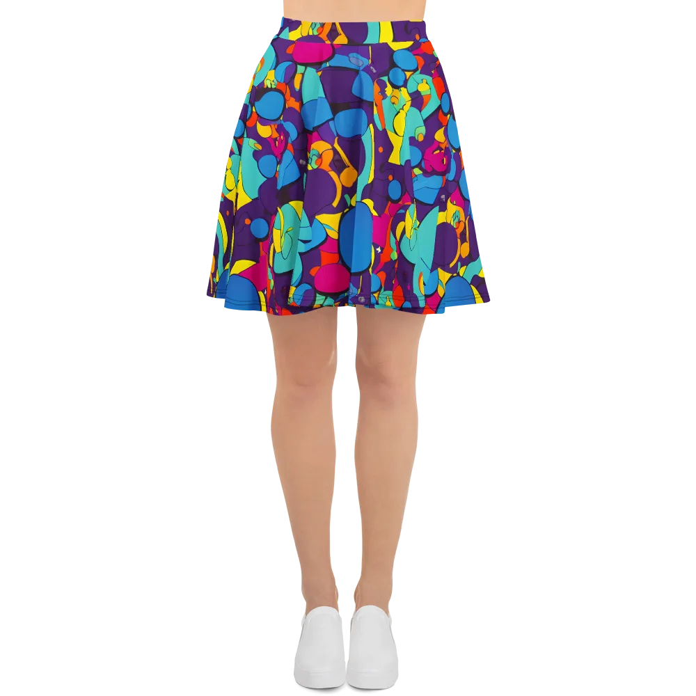 Psychedelic Harmony on Skater Skirt — Front