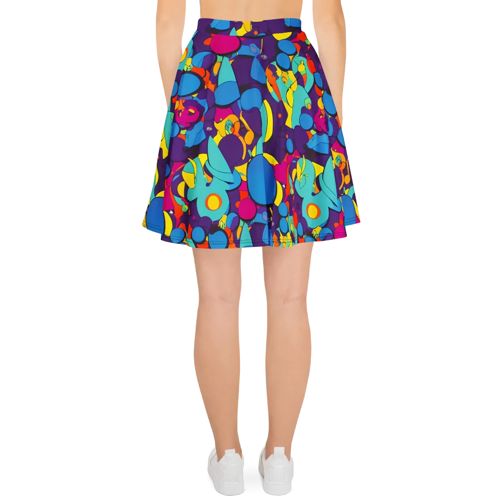 Psychedelic Harmony on Skater Skirt — Back