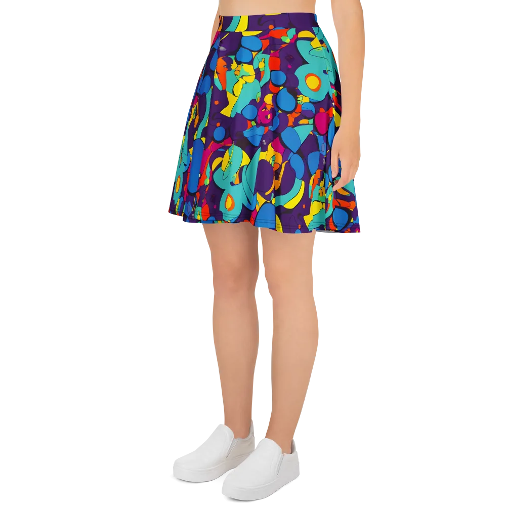 Psychedelic Harmony on Skater Skirt — Left