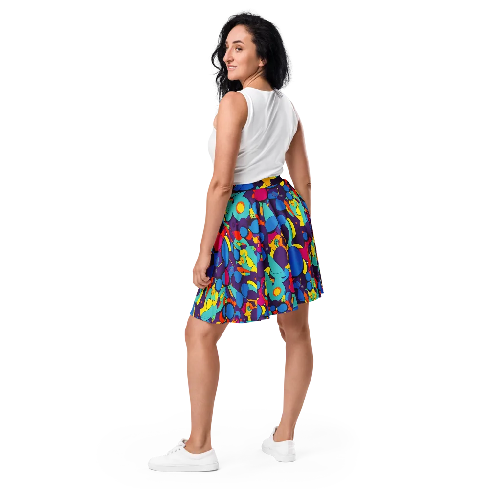Psychedelic Harmony on Skater Skirt — Back