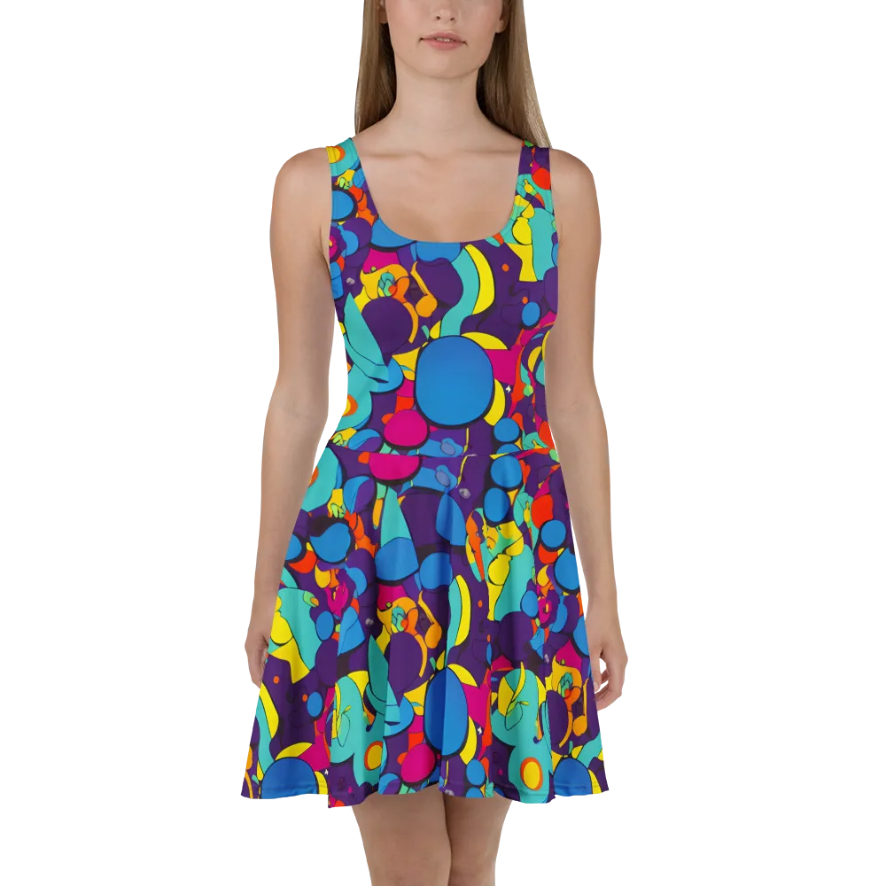 Psychedelic Harmony on Skater Dress — Front