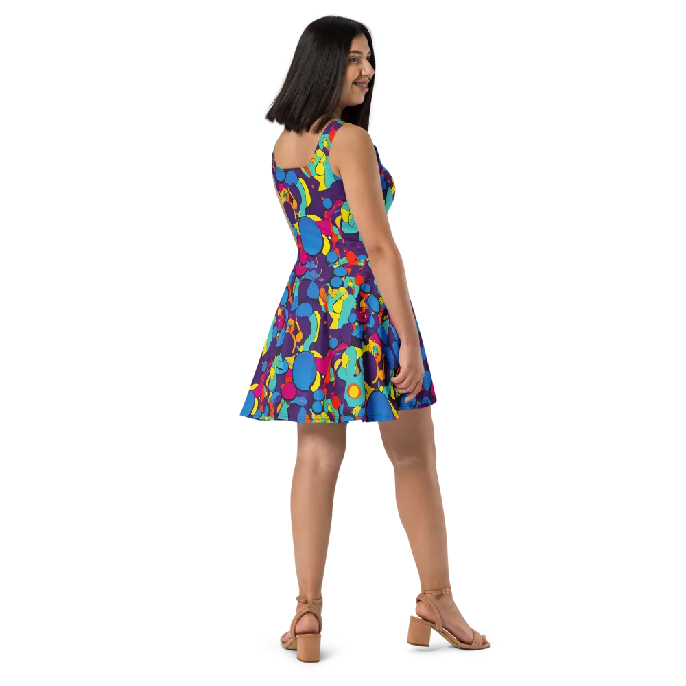 Psychedelic Harmony on Skater Dress — Right