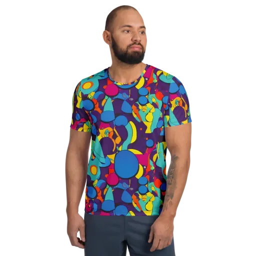 Psychedelic Harmony on a Men's Athletic T-Shirt