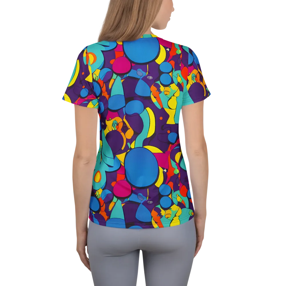 Psychedelic Harmony on Women's Athletic T-Shirt — Back