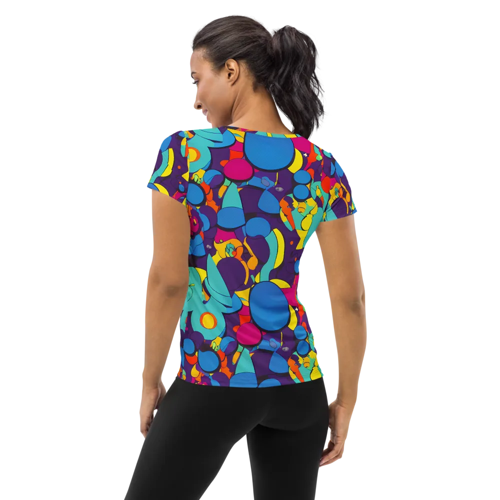 Psychedelic Harmony on Women's Athletic T-Shirt — Back
