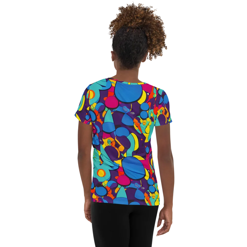 Psychedelic Harmony on Women's Athletic T-Shirt — Back