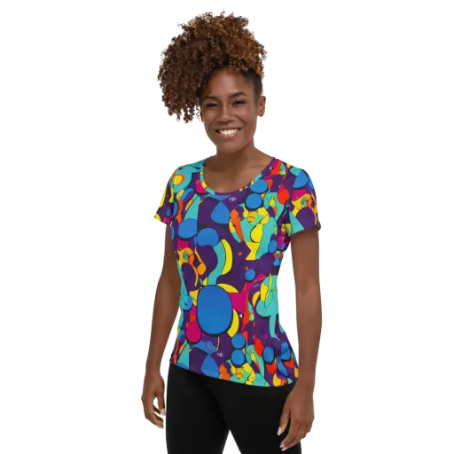 Psychedelic Harmony on a Women's Athletic T-Shirt