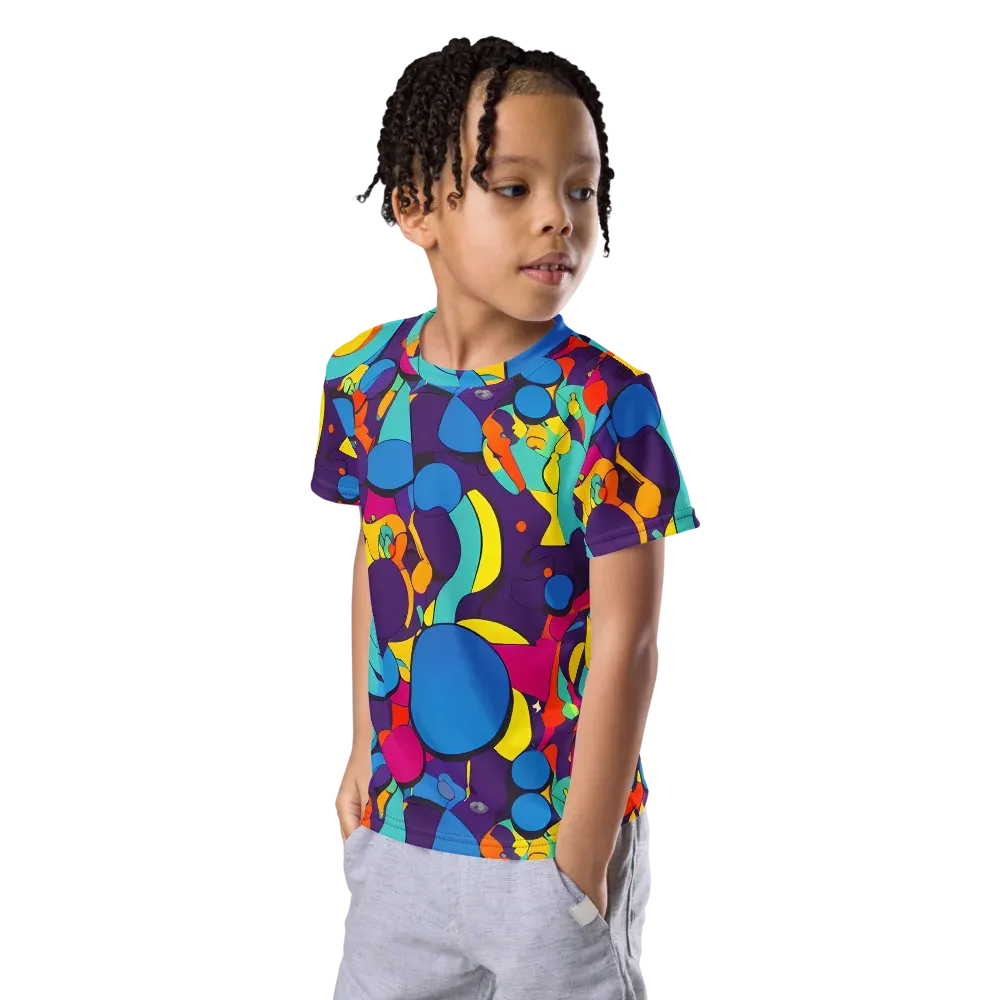 Psychedelic Harmony on Kids Crew Neck T-Shirt — Left Front