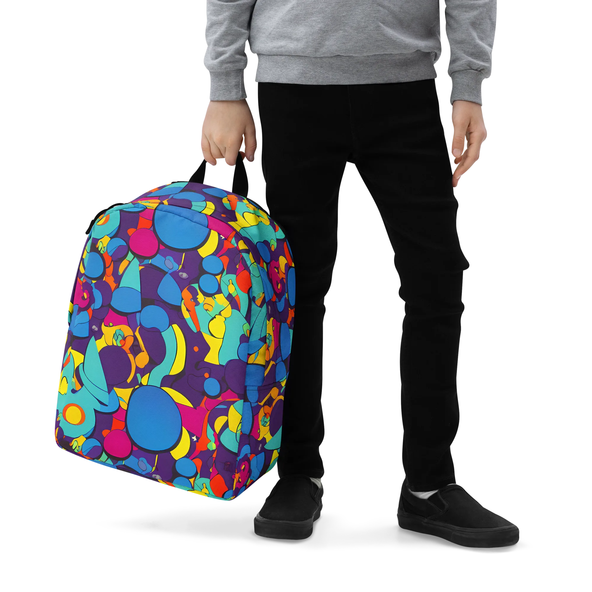Psychedelic Harmony on Minimalist Backpack — Zoomed-in